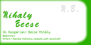 mihaly becse business card